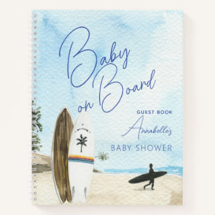 Livre d'or Garçon Baby Shower Surf Blue Baby on Bo