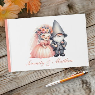 Livre D'or Garden Gnome Orange Rustique Mariage de bois