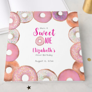 Livre D'or Gâteau personnalisé Sweet One Donut Premier Annive