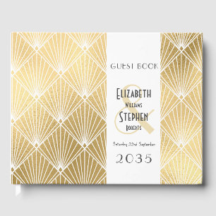 Livre D'or Gatsby Élégant Art Déco Années 1920 Mariage Doré