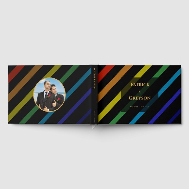 Livre D'or Gay Men Wedding Elegant Rainbow Photo (Complet)