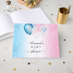 Livre D'or Genre révéler baby shower partie bleu rose