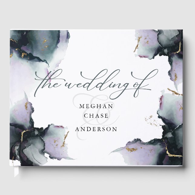 Livre D'or Géode Améthyste Cyan profond Abstrait (Recto)