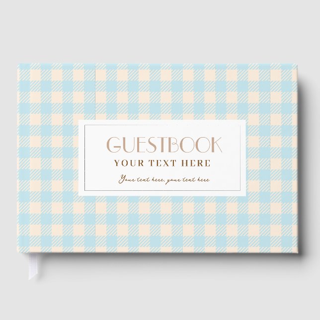 Livre D'or Gingham carreaux bleu bébé pâle clair (Recto)