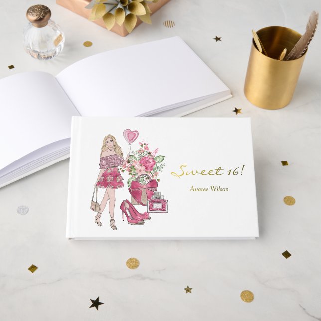Livre D'or Girly Sweet 16 ! (Recto ouvert)