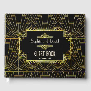 Livre D'or Glam Black & Gold Great Art Déco Mariage