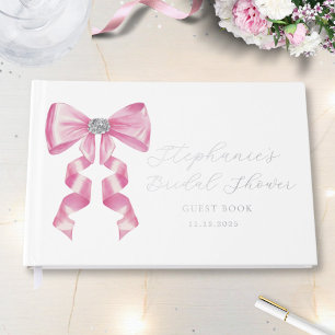 Livre D'or Glamour Coquette Mariage avec Nœud Rose