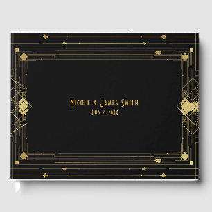 Livre D'or Gold & Black Art Déco Gatsby Roaring Mariage des a
