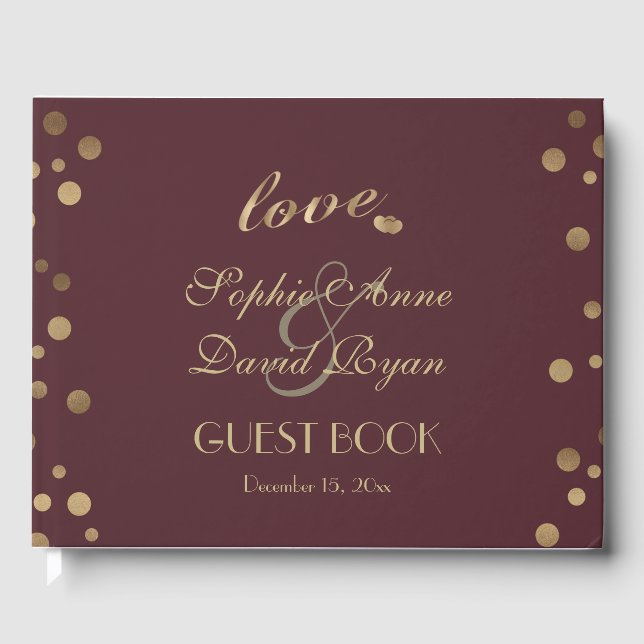 Livre D'or Gold Confetti Bourgogne 50e Surprix Anniversaire (Recto)