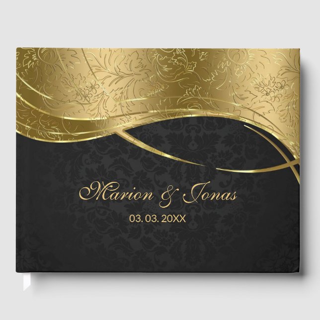 Livre D'or Gold et Black Damask tendance (Recto)