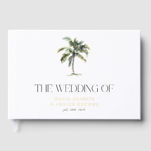 Livre D'or Gold Foil Palm Tree Plage tropicale Mariage