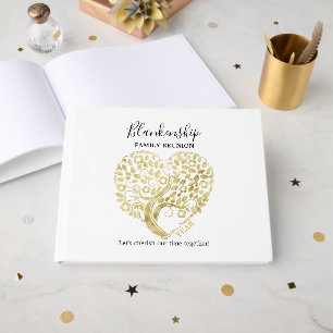 Livre D'or Gold Heart Tree Famille Réunion Fête personnalisée