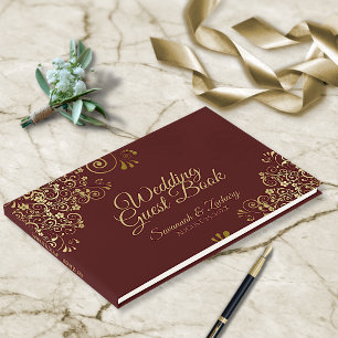 Livre D'or Gold Lace Auburn Brown Frilly Mariage élégant