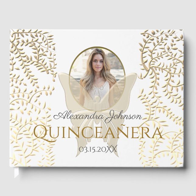 Livre D'or Gold Photo Quinceanera Anniversaire (Recto)