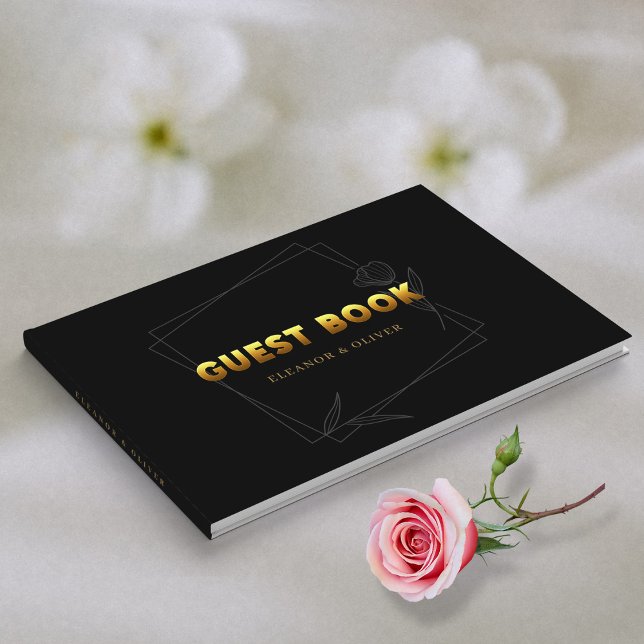Livre D'or Golden Memories : Elegant Black & Gold Mariage (Golden Memories _ Elegant Black & Gold Wedding Guest Book )