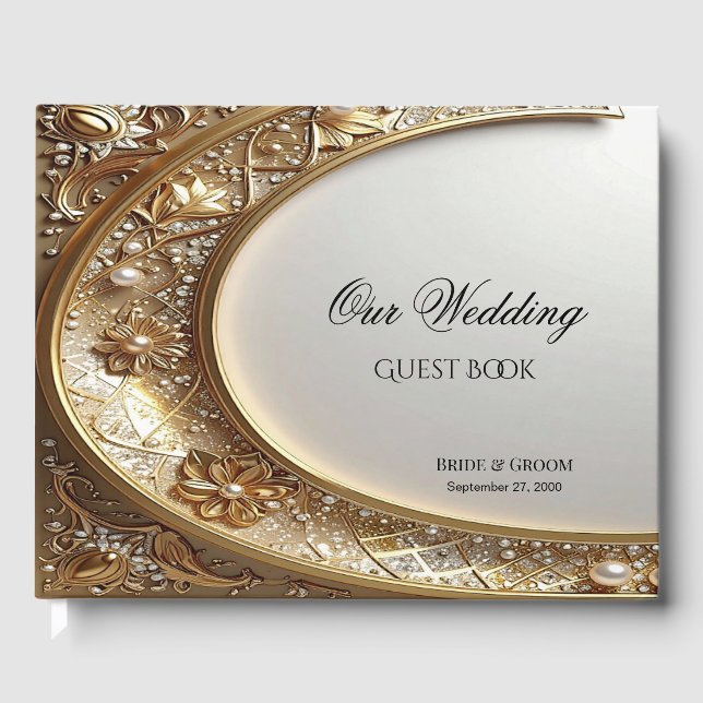 Livre D'or Golden Ornate Frame Guest Book (Recto)