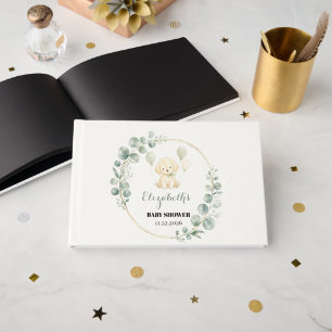 Livre D'or Golden Retriever Baby Shower Vert Sauge Eucalyptus