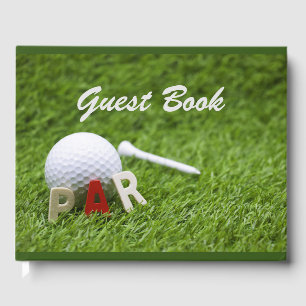 Livre D'or Golf Parc à Pair avec balle de golf et tee sur ver