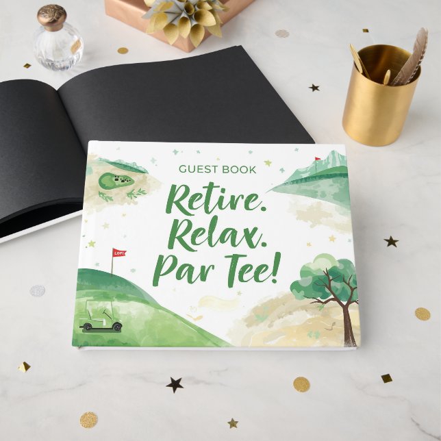 Livre D'or Golf Retirez-vous relaxez par tee pour golfeur (Recto ouvert)