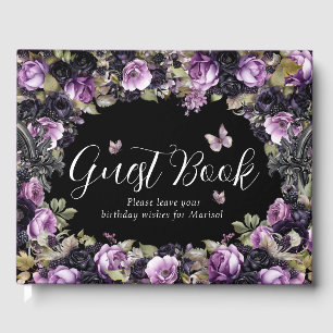Livre D'or Gothique Violet & Noir Moody Quinceañera
