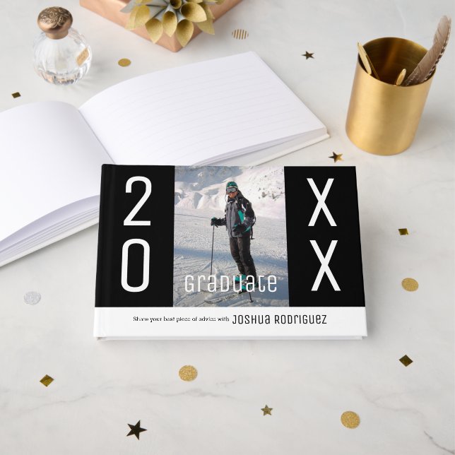 Livre D'or Grad Photo Custom Année Moderne Motif Graduation (Recto ouvert)