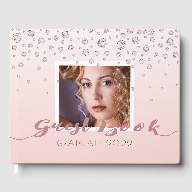 Livre D'or Graduate photo rose or diamants rose 2024 (Recto)