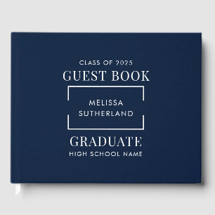 Livre D'or Graduation 2025 Navy Blue Grad Party
