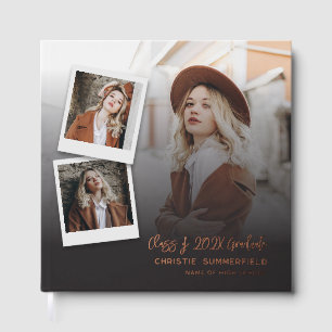 Livre D'or Graduation 2025 Photo Collage Script Rose Gold