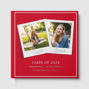 Livre D'or Graduation 2025 Photos Grad Party Silver Foil