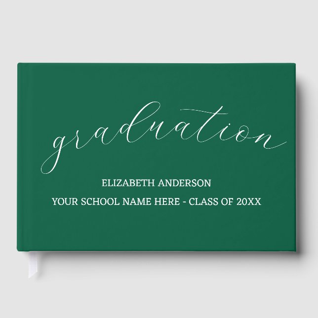 Livre D'or Graduation Minimalist Green (Recto)