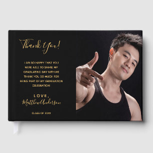 Livre D'or Graduation party photo noire merci