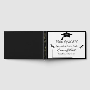 Livre D'or Graduation Personnalisable Noir Et Blanc