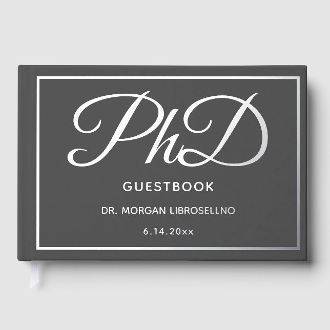 Livre D'or Graduation PhD Gris Silver Foil (Recto)