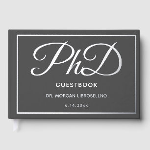 Livre D'or Graduation PhD Gris Silver Foil