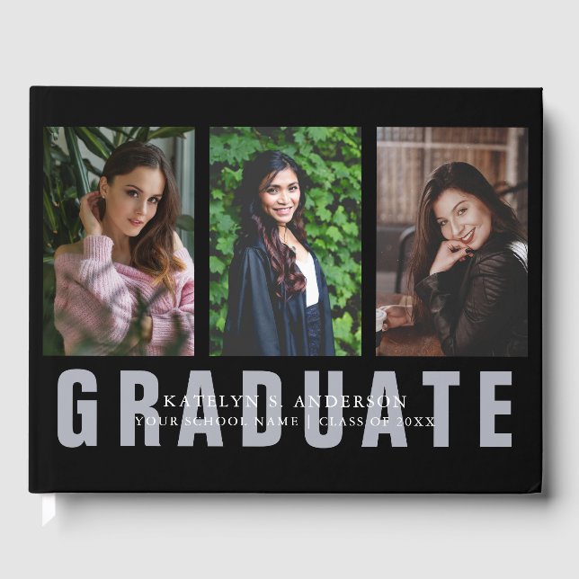 Livre D'or Graduation Photo Collage Custom Guest Book (Recto)