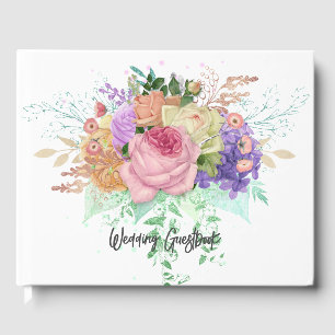 Livre D'or Grand bouquet rose de fleurs Mariage