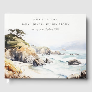 Livre D'or Grand mariage de paysage à l'aquarelle à Big Sur,