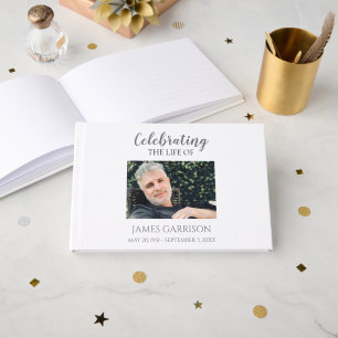 Livre D'or Gray Célébration de la vie avec la photo Memorial