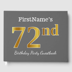 Livre D'or Gray, Faux Gold 72e fête d'anniversaire + Nom pers