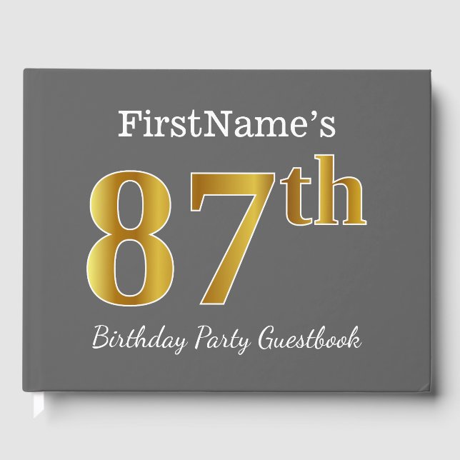 Livre D'or Gray, Faux Gold 87th Birthday Party + Nom personna (Recto)