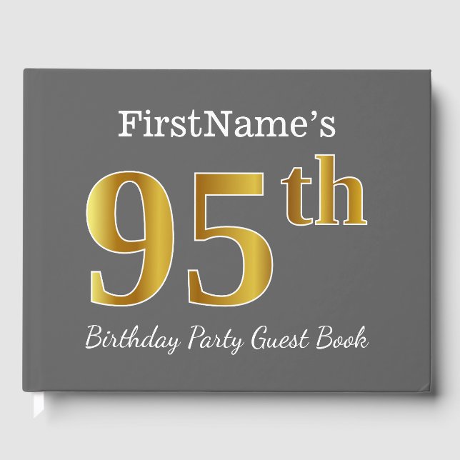 Livre D'or Gray, Faux Gold 95th Birthday Party + Nom personna (Recto)