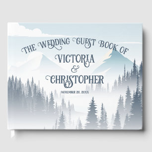 Livre D'or Gray Mountain Fog Forest Wilderness Custom Wedding