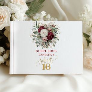 Livre d'or Greenery Blush Burgundy Sweet 16