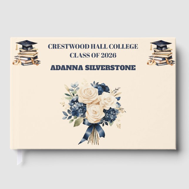 Livre D'or Guest Book-Custom Name & Year Keepsake (Recto)