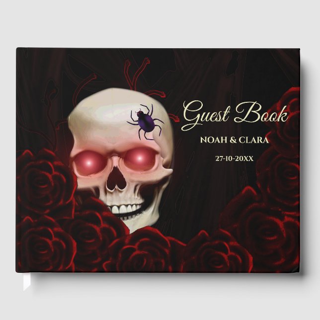 Livre D'or Halloween gothique morose floral effrayant (Recto)