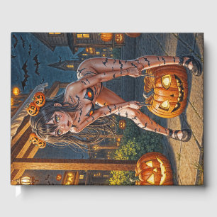 Livre D'or Halloween Monster Jack-o-Lantern & Bat Vixen Girl