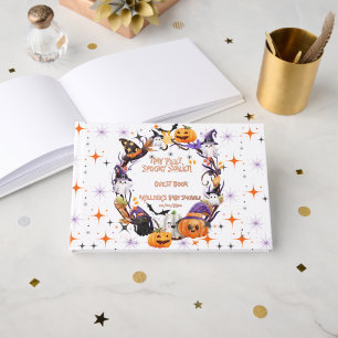 Livre D'or Halloween Pieds minuscules, Éffrayant Baby shower