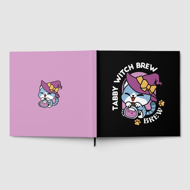 Livre D'or Halloween Tabby Cat – Witch Hat & Potion Art (Complet)