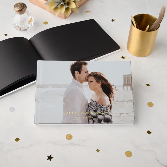 Livre D'or Happily Ever After Wedding Photo Custom  (Recto ouvert)