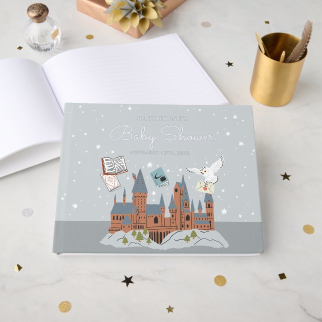 Livre D'or Harry Potter | Baby Shower Guest Gift List (Recto ouvert)